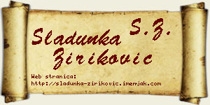 Sladunka Ziriković vizit kartica